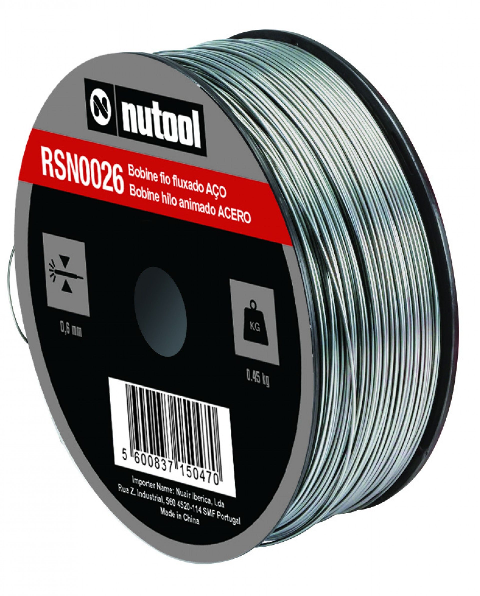 Bobine Fio Fluxado 0,6mm Aço 450g