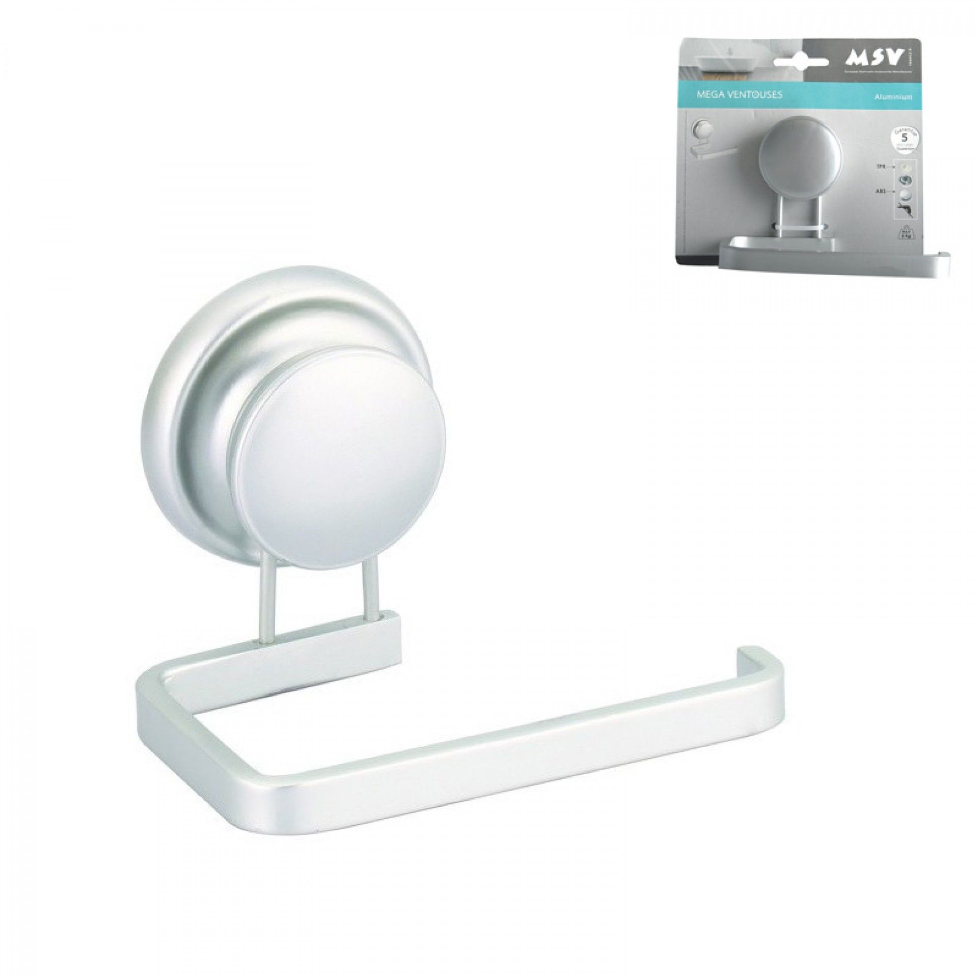 Porta Rolo C/Ventosa 14x9x10cm Alumínio