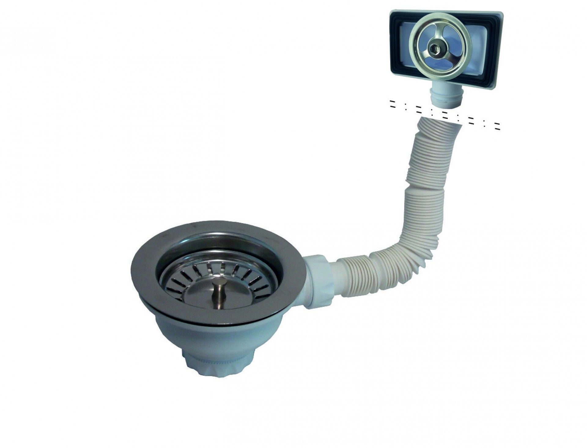 Válvula Lava Louça Ø115 Cesta C/Respiro Anti-Inundação Redondo