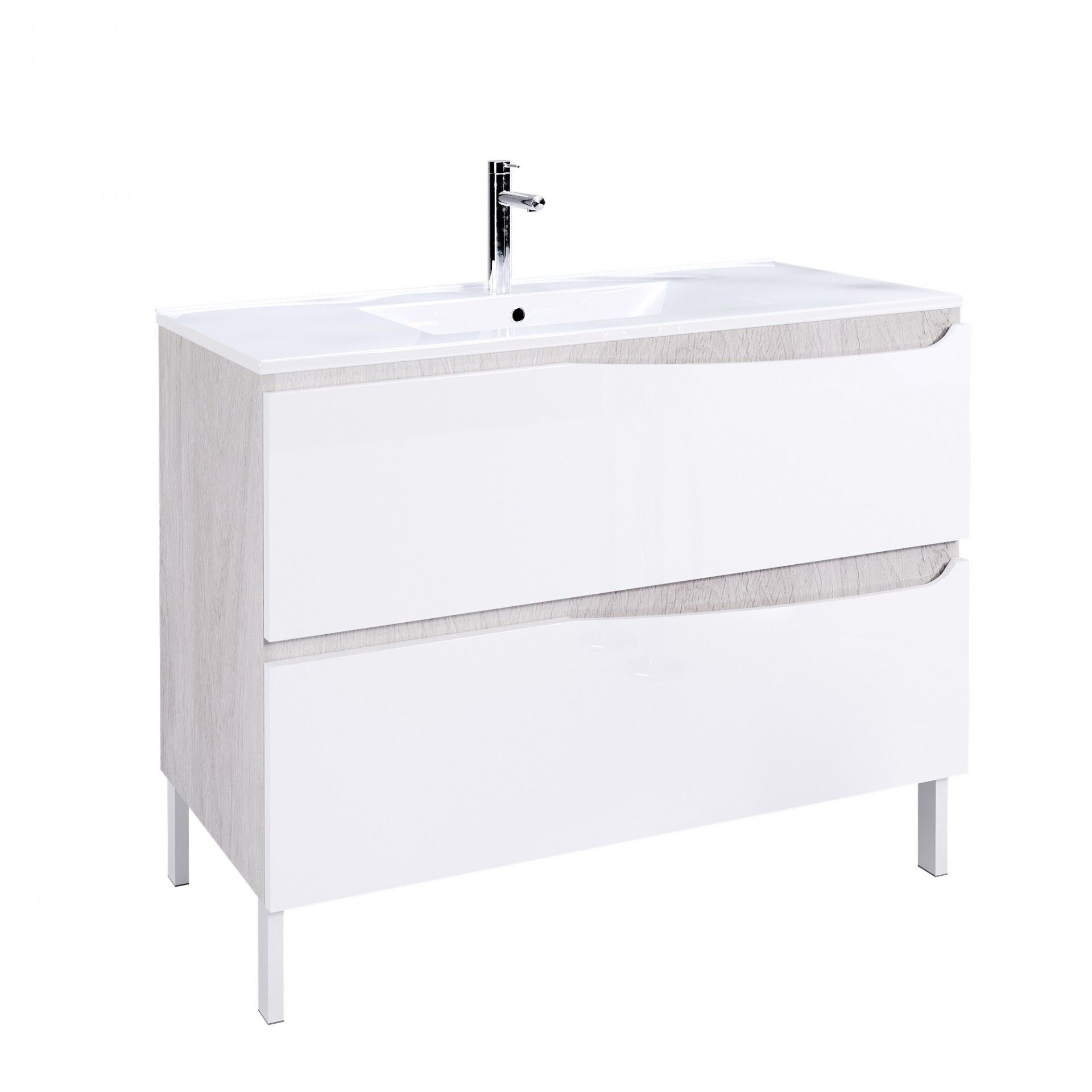 Móvel Lotus 100cm Cinza/Branca