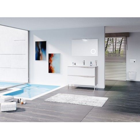 Móvel Lotus 100cm Cinza/Branca Móvel Lotus 100cm Cinza/Branca