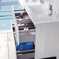 Móvel Lotus 100cm Cinza/Branca Móvel Lotus 100cm Cinza/Branca