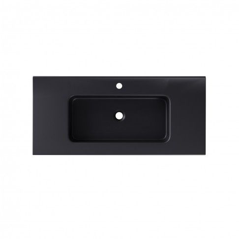 Lavatório Cerâmico 101x46x14cm Preto Mate Lavatório Cerâmico 101x46x14cm Preto Mate