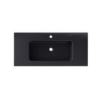 Lavatório Cerâmico 101x46x14cm Preto Mate Lavatório Cerâmico 101x46x14cm Preto Mate