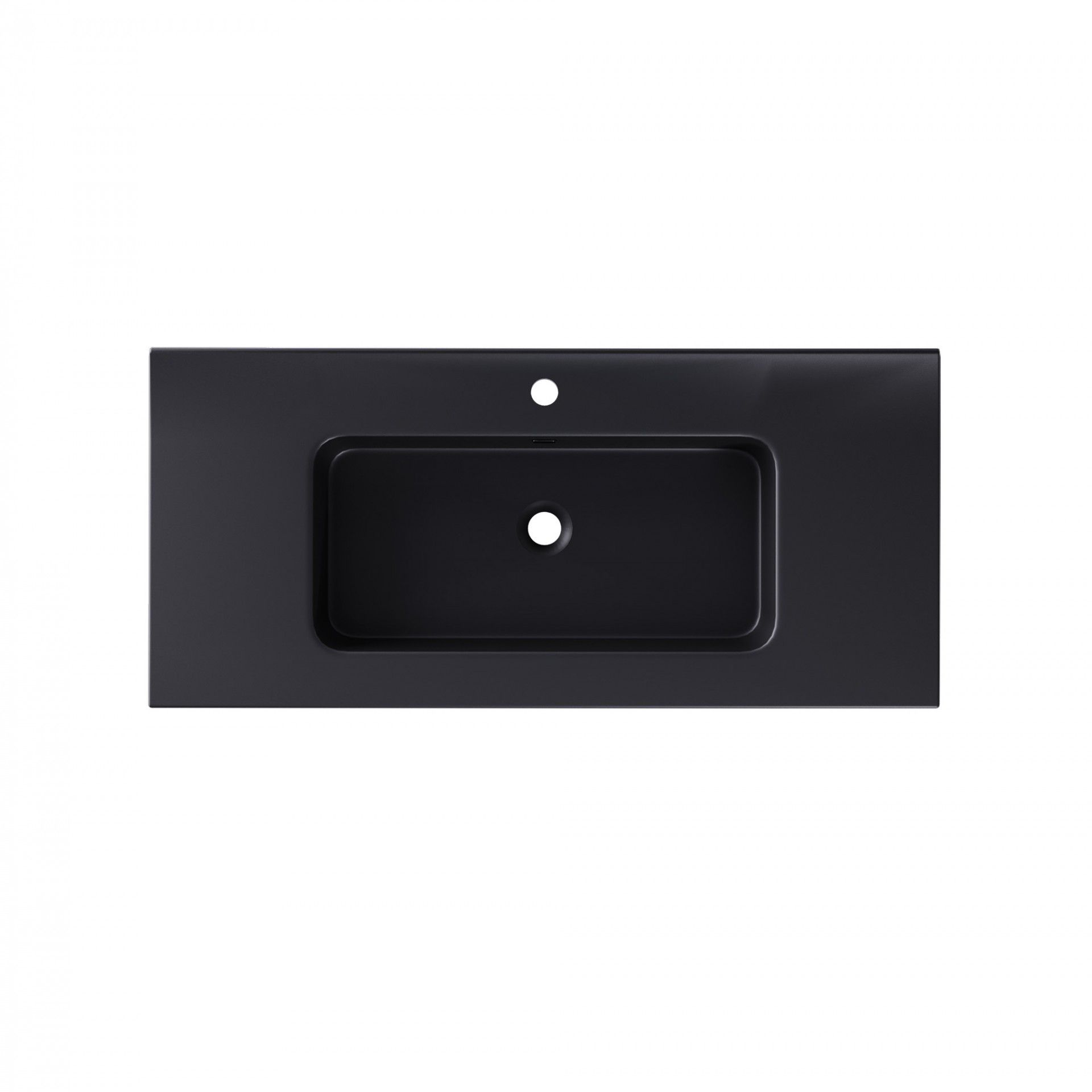 Lavatório Cerâmico 101x46x14cm Preto Mate