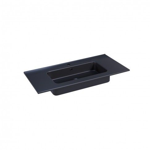 Lavatório Cerâmico 101x46x14cm Preto Mate Lavatório Cerâmico 101x46x14cm Preto Mate