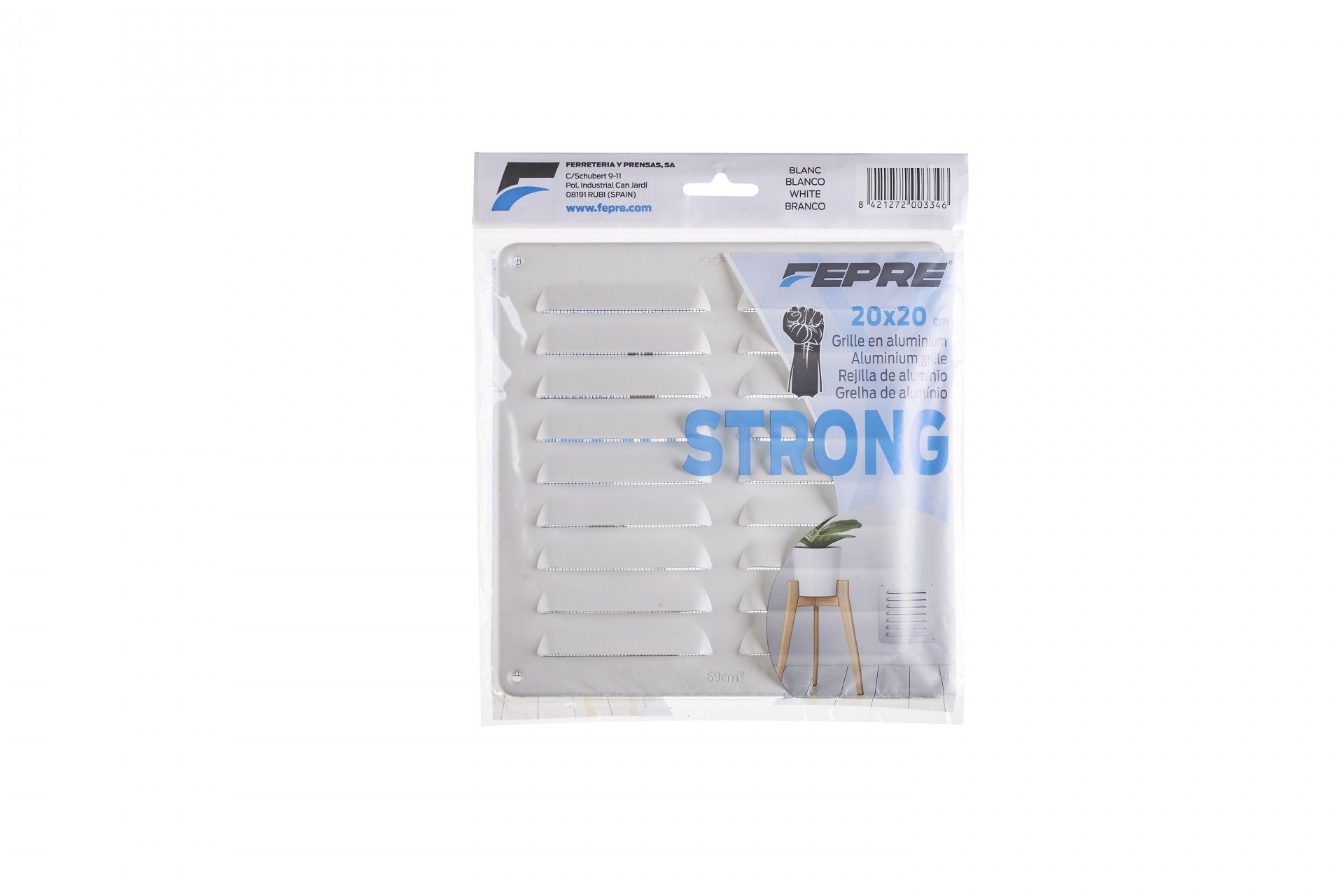 Grelha Strong C/Mosqueteiro 20x20cm Branca