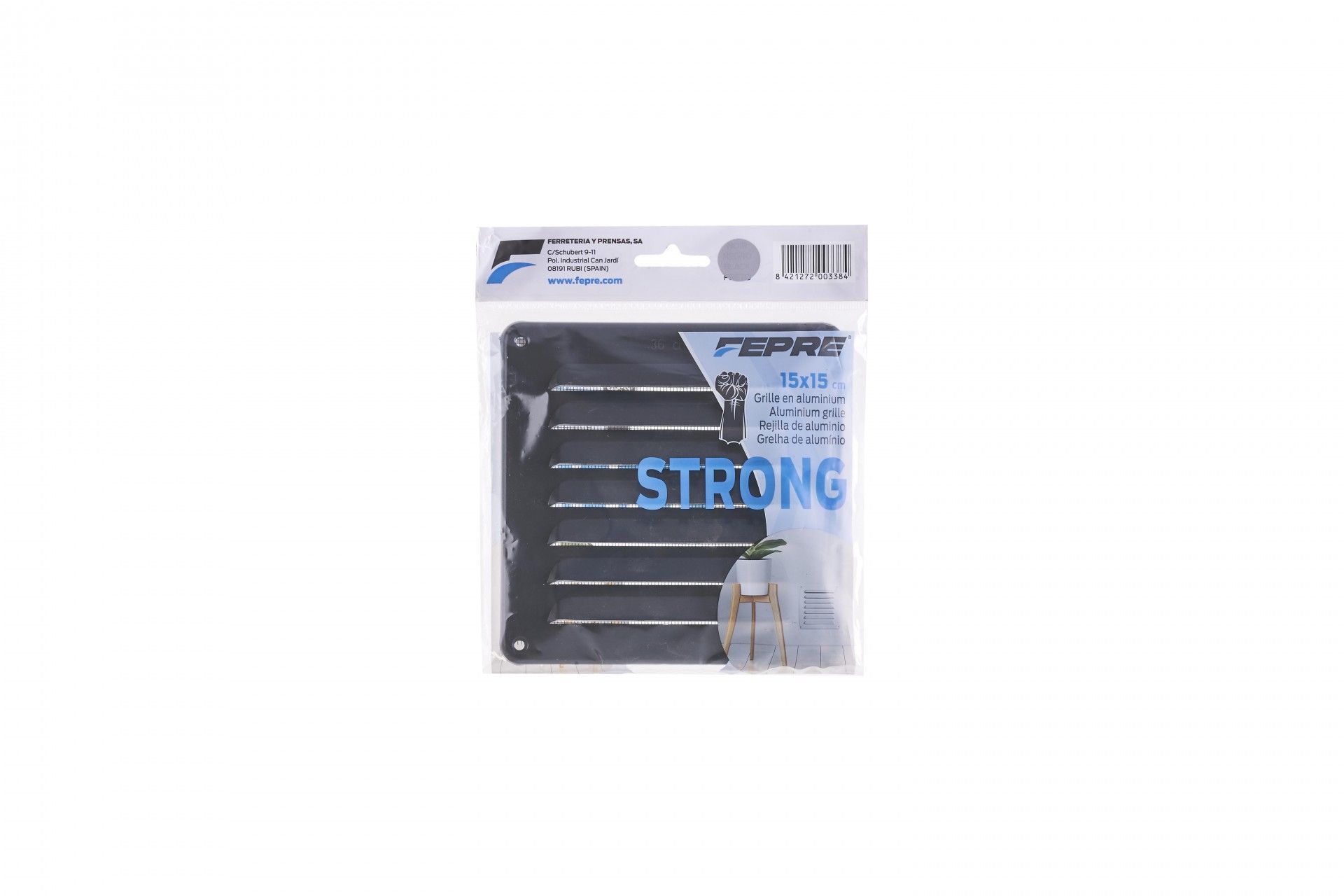 Grelha Strong C/Mosqueteiro 15x15cm Cinza