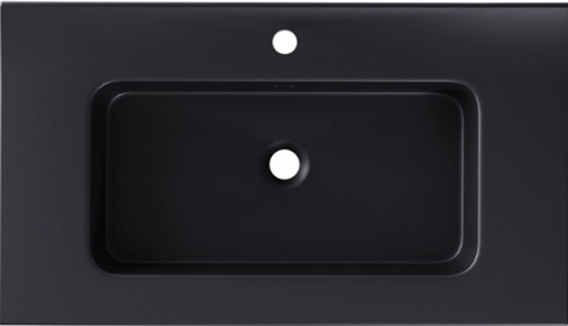 Lavatório Cerâmica 81x46x14cm Preto Mate