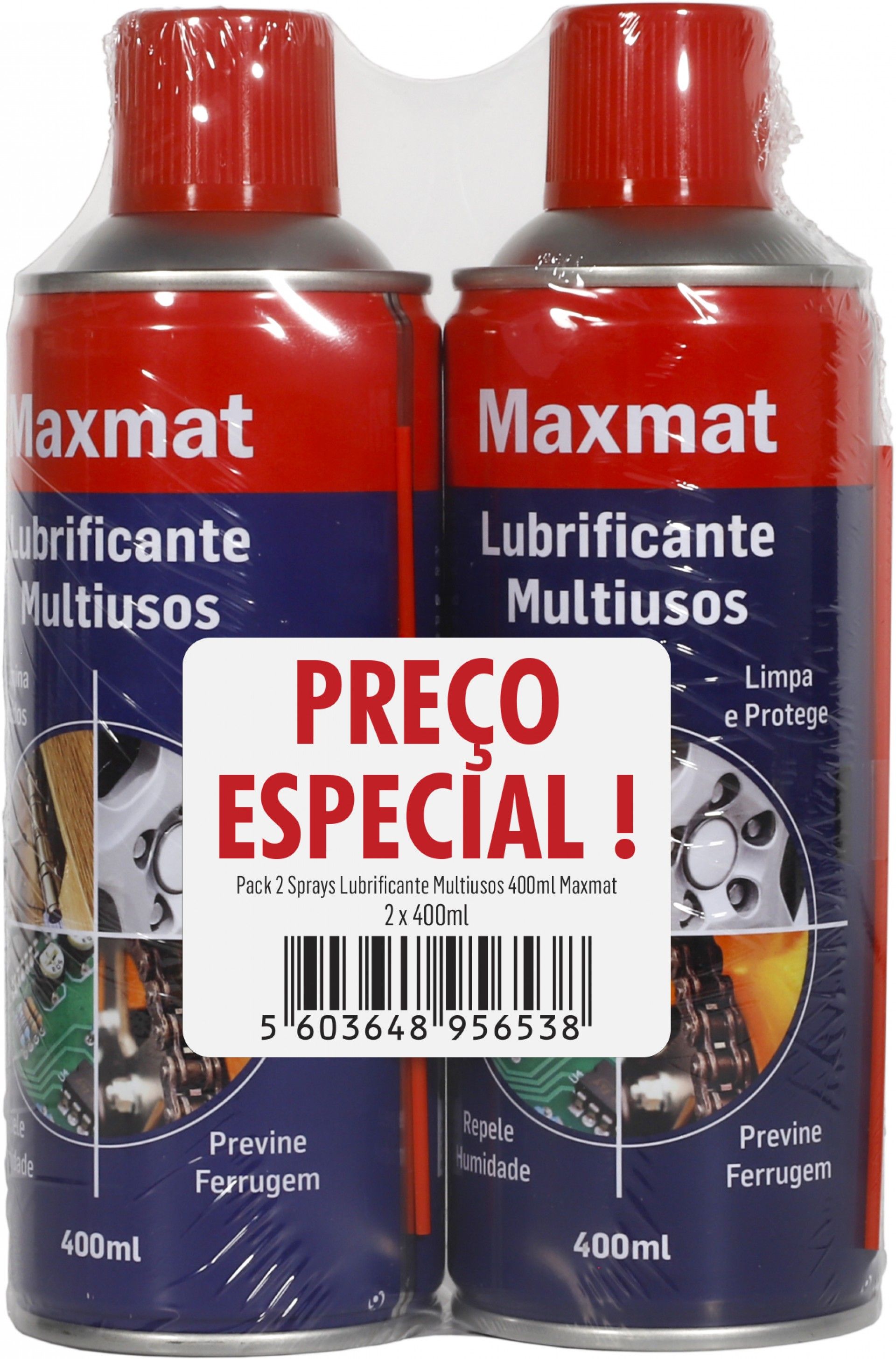 PACK 2 SPRAYS LUBRIFICANTE MULTIUSOS 400ML MAXMAT