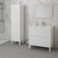 CONJUNTO CARUSO 60CM 2GAVETAS BRANCO (MÓVEL + LAVATÓRIO) CONJUNTO CARUSO 60CM 2GAVETAS BRANCO (MÓVEL + LAVATÓRIO)