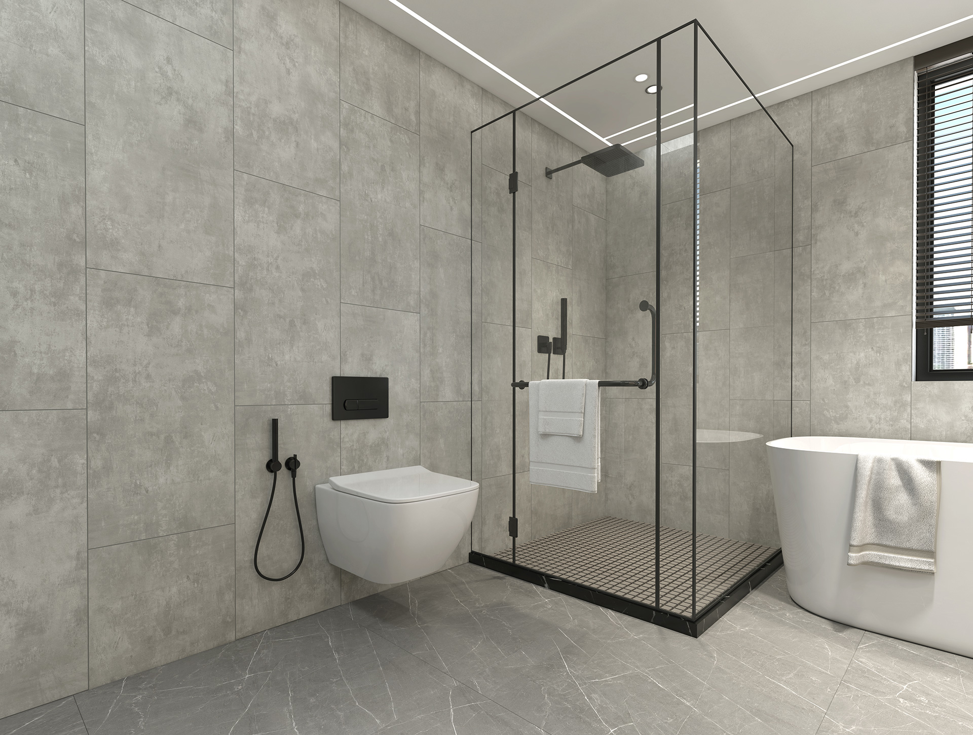 PAINEL SPC CONCRE 59,2X118,4CM CX.2,80M2