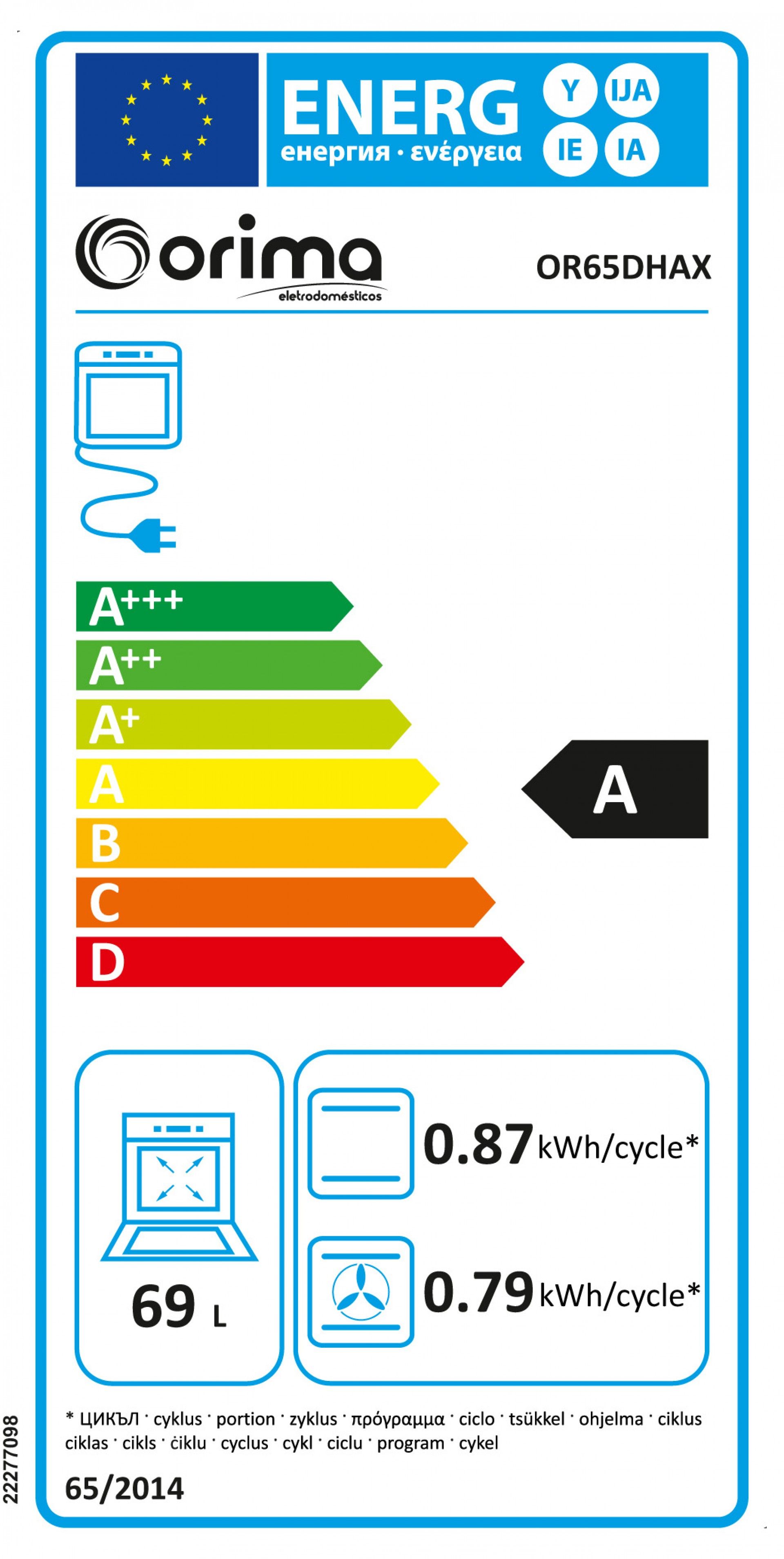 Forno C/Display Or-65-Dhax Inox Orima