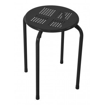 Banco Metal Leeds Preto