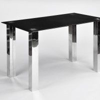 Mesa Vidro Joplin 160x90cm Preta Mesa Vidro Joplin 160x90cm Preta
