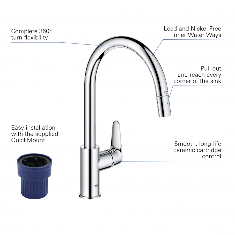 Torneira Cozinha Start Curve C/ Chuveiro Grohe Torneira Cozinha Start Curve C/ Chuveiro Grohe