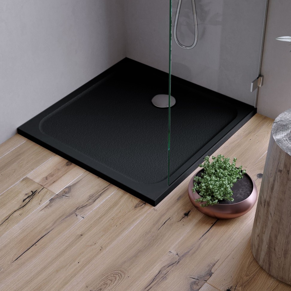 Base Duche Resina 80x80x3cm  Preto