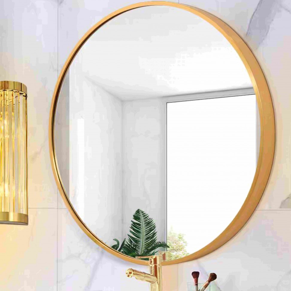 Espelho decorativo, Di�metro 60cm, Dourado