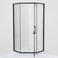 Cabine Kubic 90x90x190cm Vidro transparente Perfil preto Base incluída Cabine Kubic 90x90x190cm Vidro transparente Perfil preto Base incluída