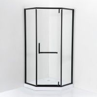 Cabine Kubic 90x90x190cm Vidro transparente Perfil preto Base incluída Cabine Kubic 90x90x190cm Vidro transparente Perfil preto Base incluída