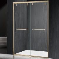 Frontal de Duche Dubai 190x120cm Vidro transparente Perfil dourado