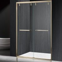 Frontal de Duche Dubai 190x120cm Vidro transparente Perfil dourado
