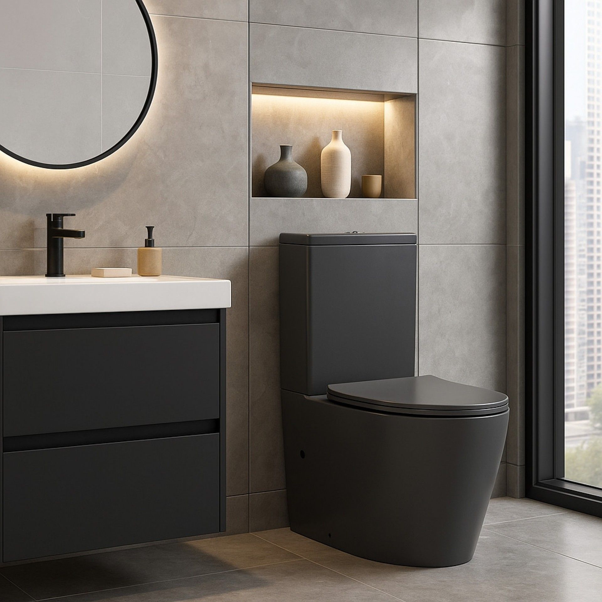 Pack WC Roma (Sanita, cisterna e tampa)  Cinzento