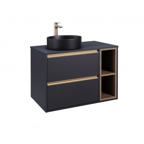 Móvel Suspenso Neon 80x45x55cm 2 gavetas Preto/Oak Móvel Suspenso Neon 80x45x55cm 2 gavetas Preto/Oak