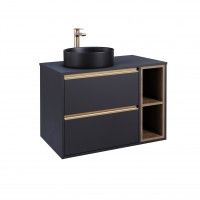 Mvel Suspenso Neon 80x45x55cm 2 gavetas Preto/Oak