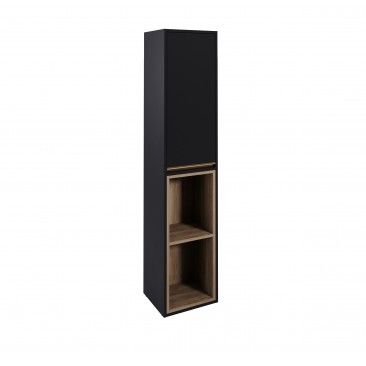 Coluna Suspensa Neon 35x30x160cm 2 prateleiras Preto/Oak