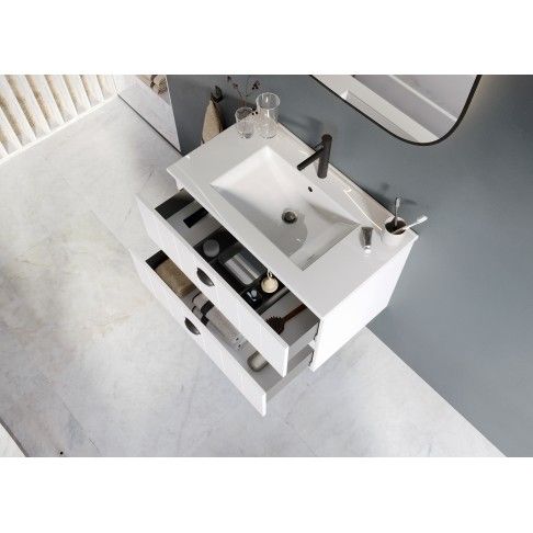 Móvel Suspenso Gaya 80x45x55cm 2 gavetas Branco Mate Móvel Suspenso Gaya 80x45x55cm 2 gavetas Branco Mate