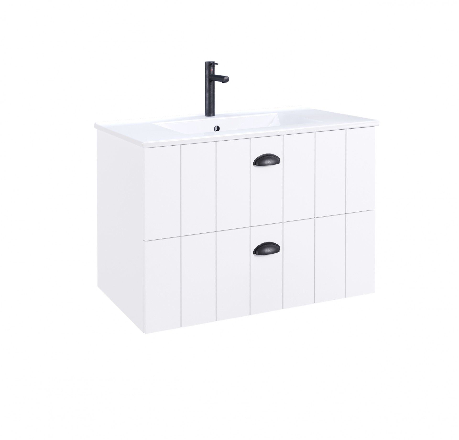 Móvel Suspenso Gaya 80x45x55cm 2 gavetas Branco Mate