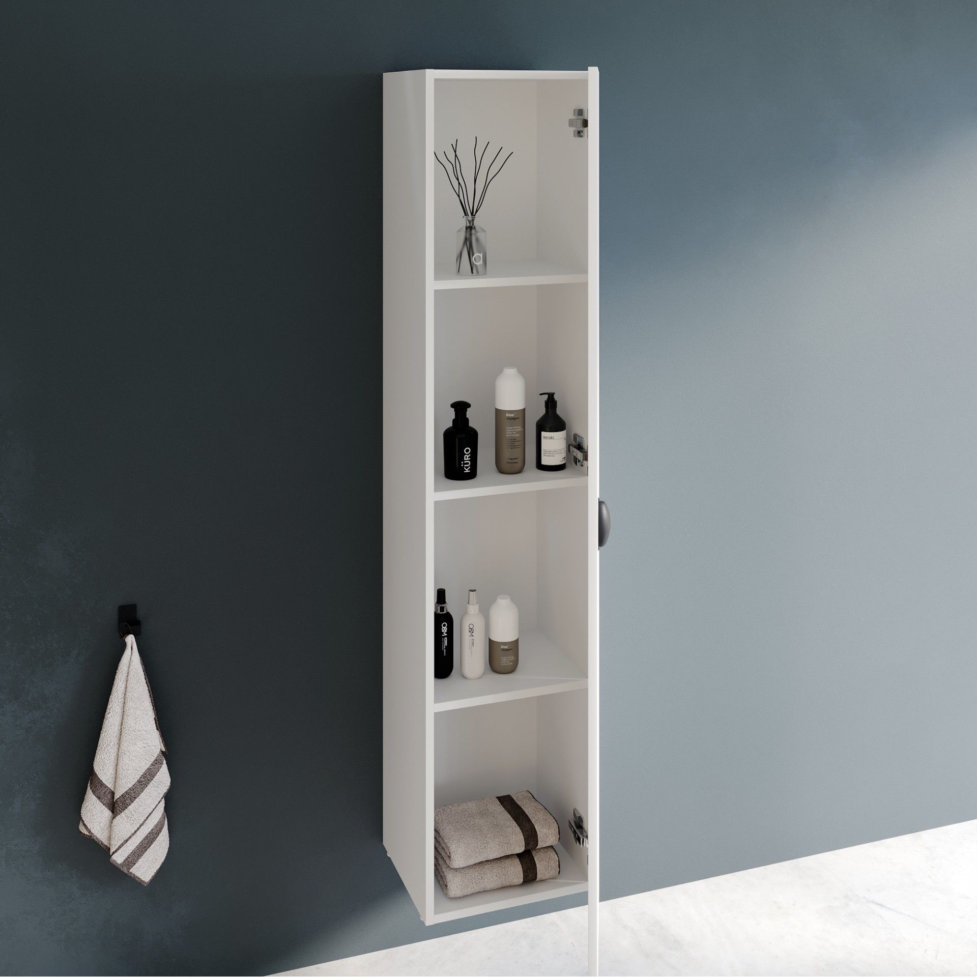 Coluna Suspensa Gaya 35x32x160cm 2 portas Branco Mate