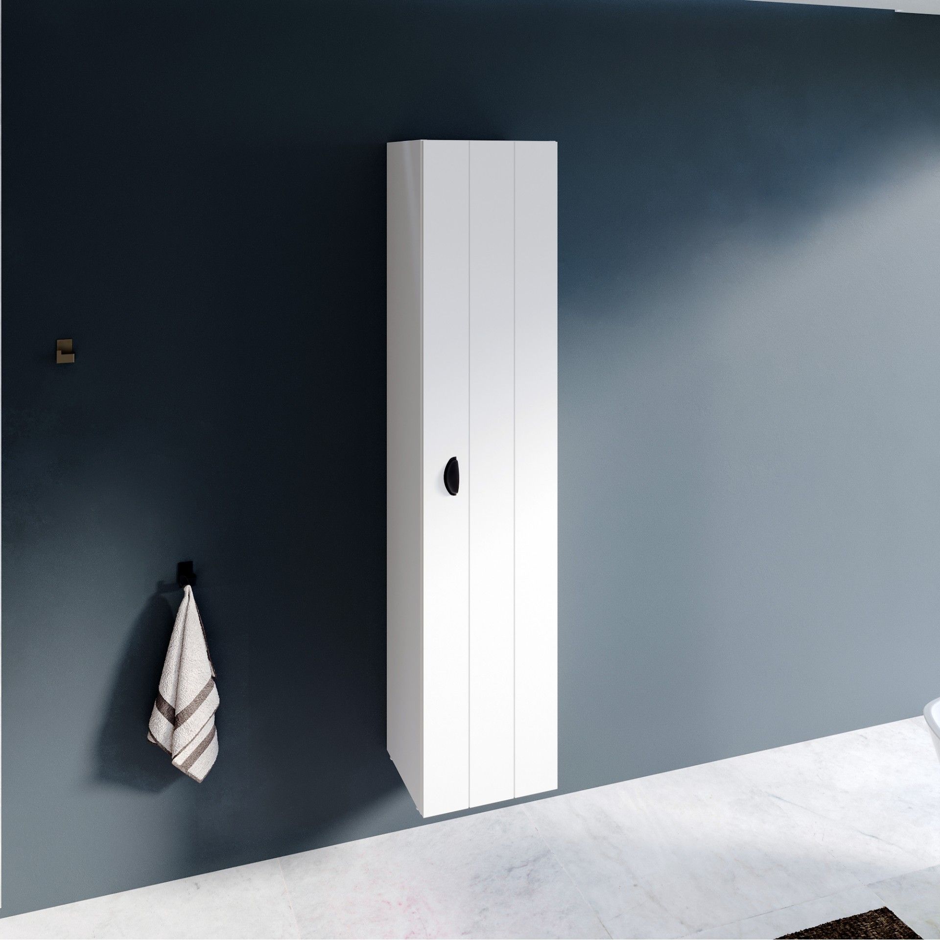 Coluna Suspensa Gaya 35x32x160cm 2 portas Branco Mate