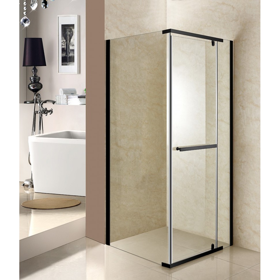 Cabine Duche Roma Transparente 190x100x70cm; Perfil Preto