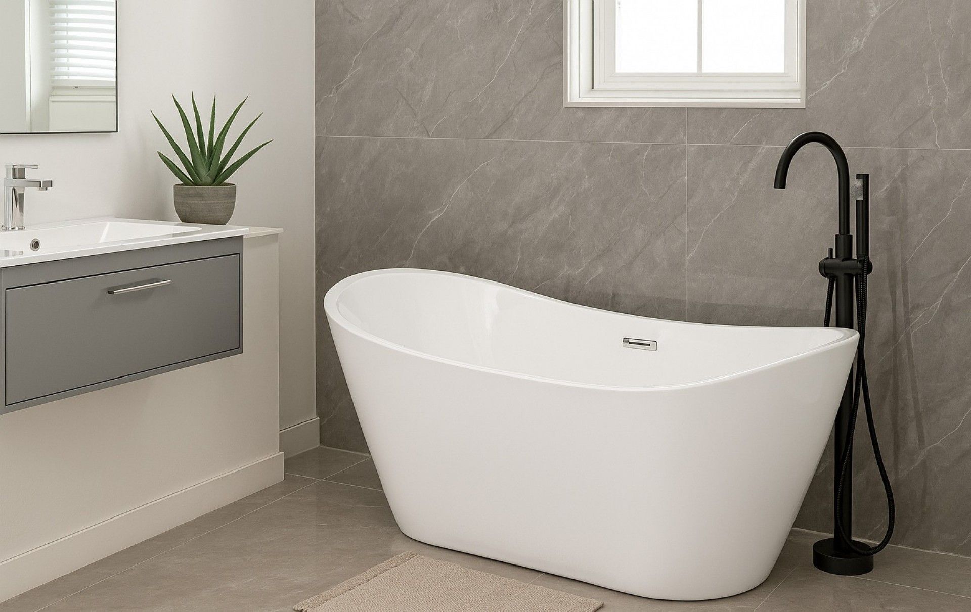 Banheira Ilha 170X75X73cm Acrílico Branco