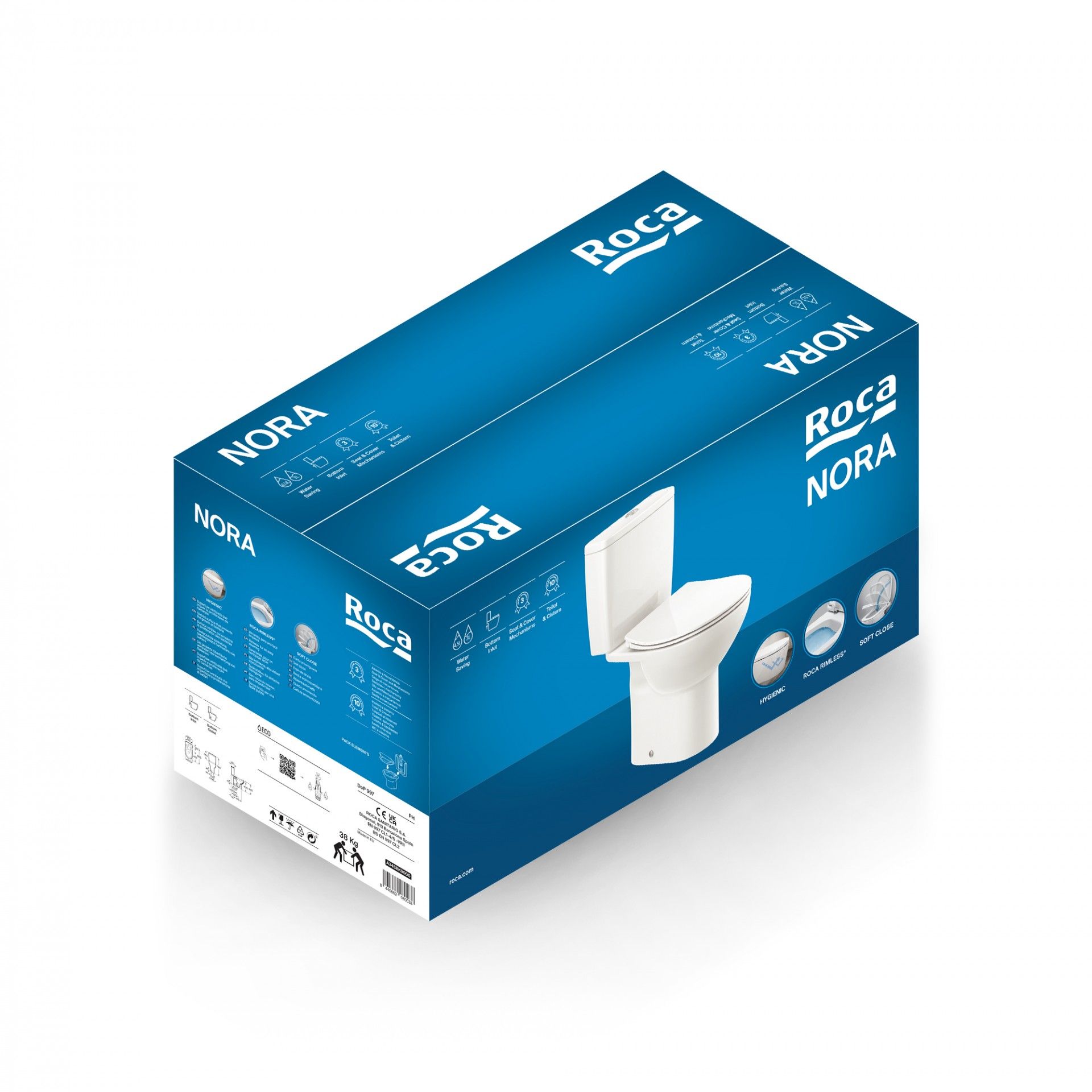 Pack Wc Nora Roca (Sanita/Cisterna/Tampa) Rimless