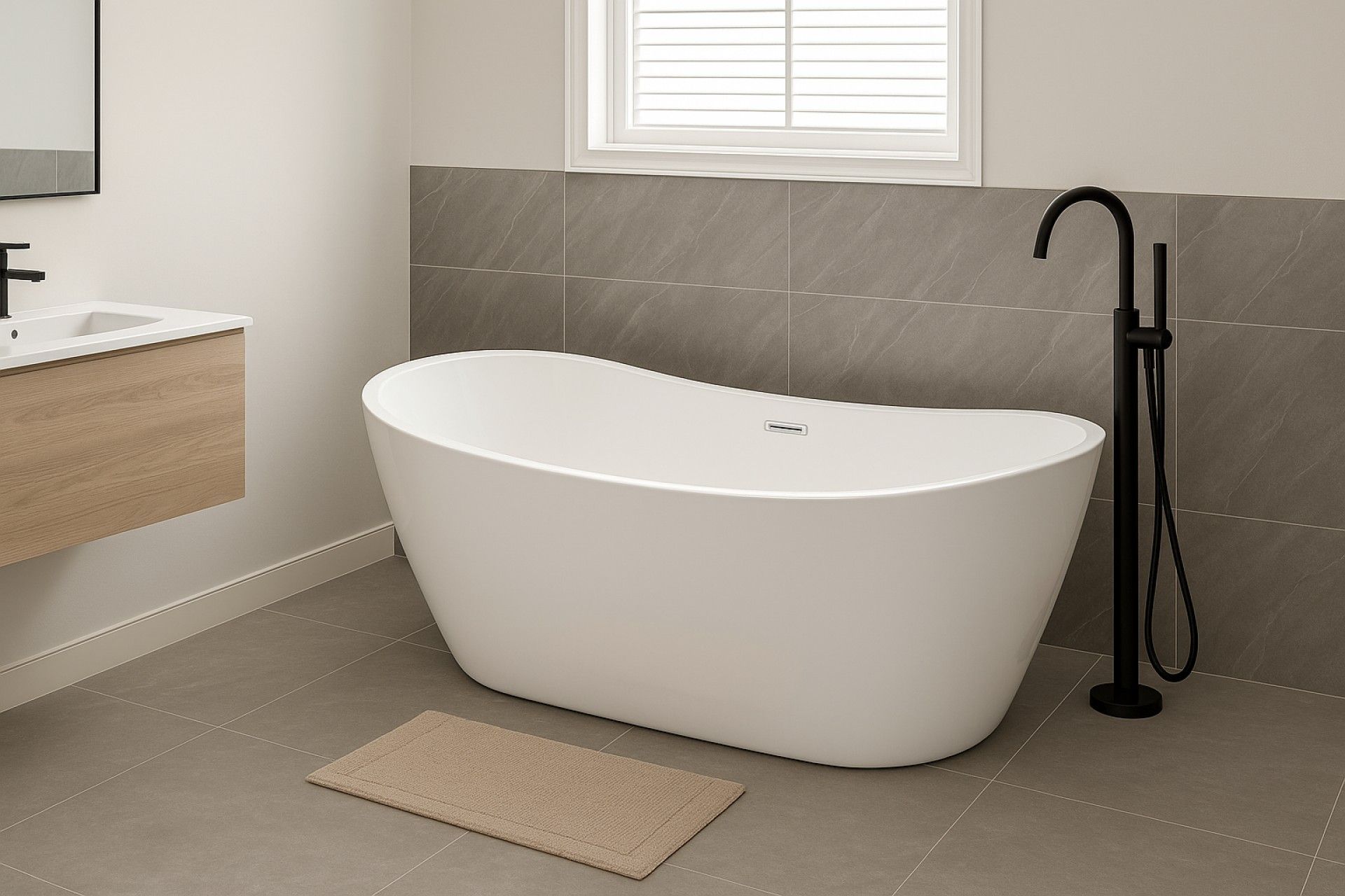 Banheira Ilha 170X75X73cm Acrílico Branco