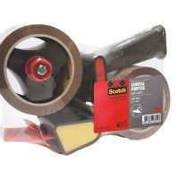 Dispensador com Punho Pistola com 2 rolos 50mmx66m Castanho Dispensador com Punho Pistola com 2 rolos 50mmx66m Castanho