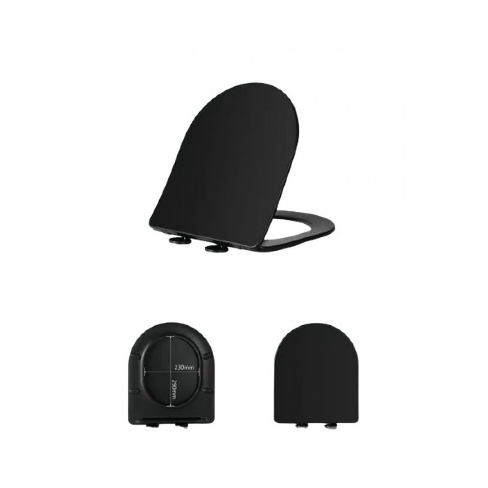Tampa de Sanita Roma Soft Close UF Preto Tampa de Sanita Roma Soft Close UF Preto