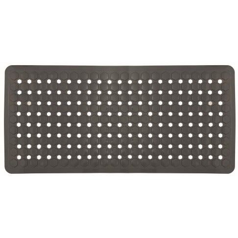 Tapete Prisma Banheira 36x76cm Cinza Escuro