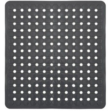 Tapete Prisma Banheira 52x52cm Cinza Escuro