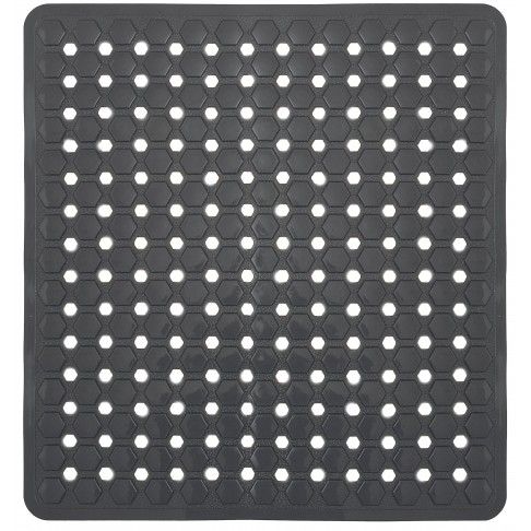 Tapete Prisma Banheira 52x52cm Cinza Escuro