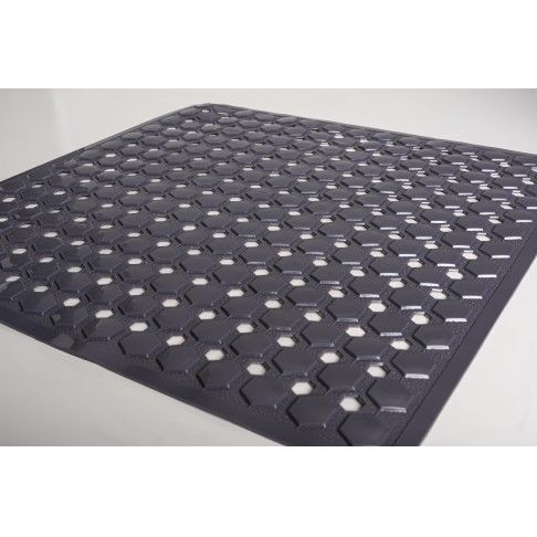 Tapete Prisma Banheira 36x76cm Cinza Escuro