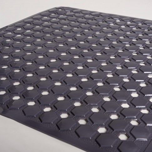 Tapete Prisma Banheira 52x52cm Cinza Escuro