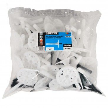 Bucha Nylon Fixação Painel com Prego 90mm 50un Bucha Nylon Fixação Painel com Prego 90mm 50un