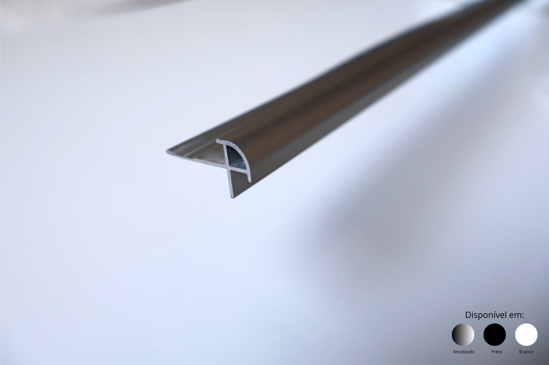 Perfil Alumínio Preto Remate Externo 280 cm