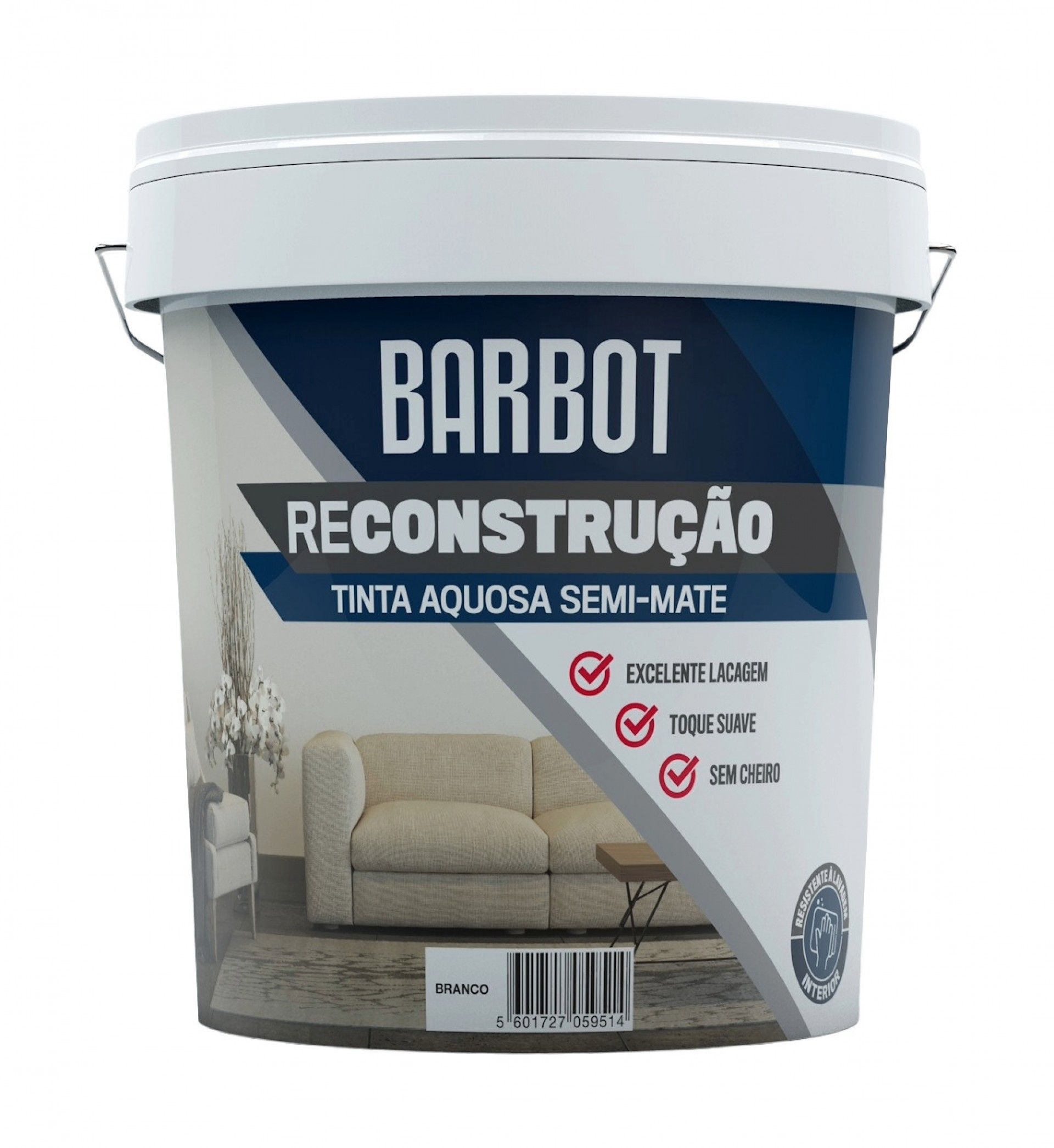 Tinta Reconstrução Interior Semi Mate Branco 5L