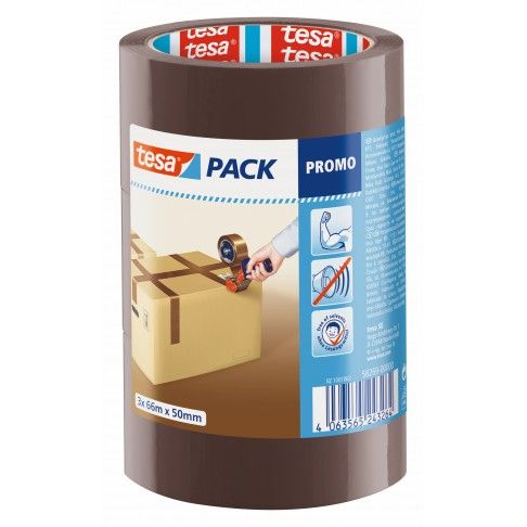 Fita Adesiva Embalagem 50mm x 66m Castanho ( 3 unidades)