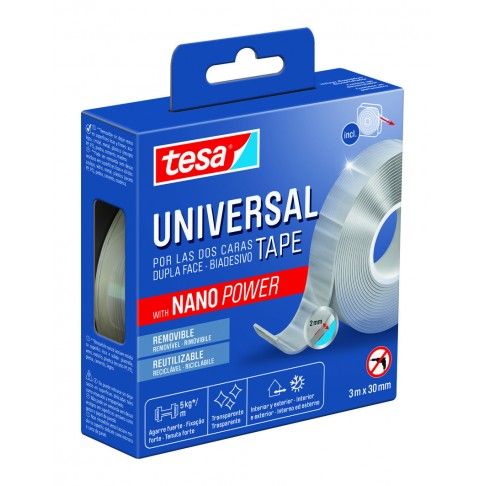 Fita Bi adesiva Universal Nano Power 30mm x 3m Fita Bi adesiva Universal Nano Power 30mm x 3m